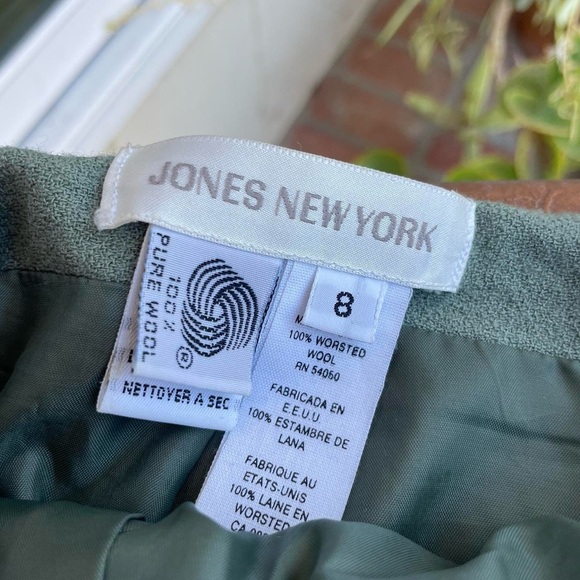 Vtg jones New York green wool pencil skirt sz 8 - Picture 6 of 6